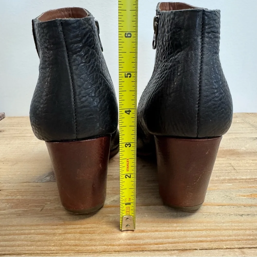 Kor-Ease Natalya Burnished Black‎ Leather Demi Wedge Boot Size 9.5